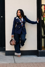 Load image into Gallery viewer, Double Breasted Navy Blazer