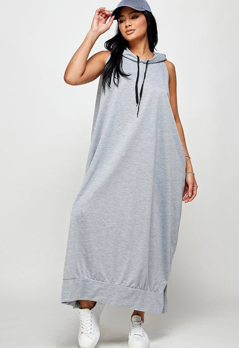 Drawn To You Hoodie Dress Multiple- Curvy Brat