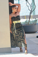 Load image into Gallery viewer, Camo Scrunch Up Midi Dress