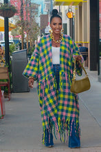 Load image into Gallery viewer, Keep You Warm Oversized Cardigan- Neon Checkered