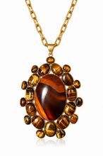 Load image into Gallery viewer, Genuine Tiger Eye Statement Pendant