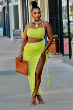 Load image into Gallery viewer, Rope Goddess Bardot Maxi Dress  - Lime
