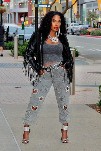 Blinged Out Superstar Wide Leg Pants