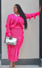 Load image into Gallery viewer, Ruffle Me Please Skirt Set Hot Pink- Curvy Brat