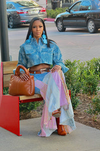 Patch Me Pastel Flannel Maxi Skirt