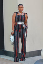 Load image into Gallery viewer, Tie Me Up Pinstripe Jumpsuit