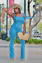 Load image into Gallery viewer, Wanna Ruffle Denim Jumpsuit