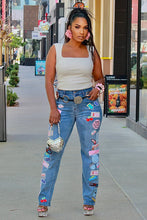 Load image into Gallery viewer, Whole Lot Of Patches Denim Jeans