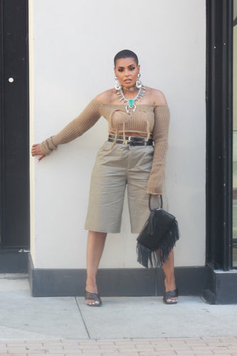 Double It Up Khaki Shorts