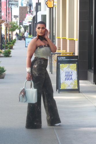 She's A Hottie Denim Belted Tube Top