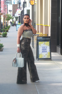She's A Hottie Denim Belted Tube Top