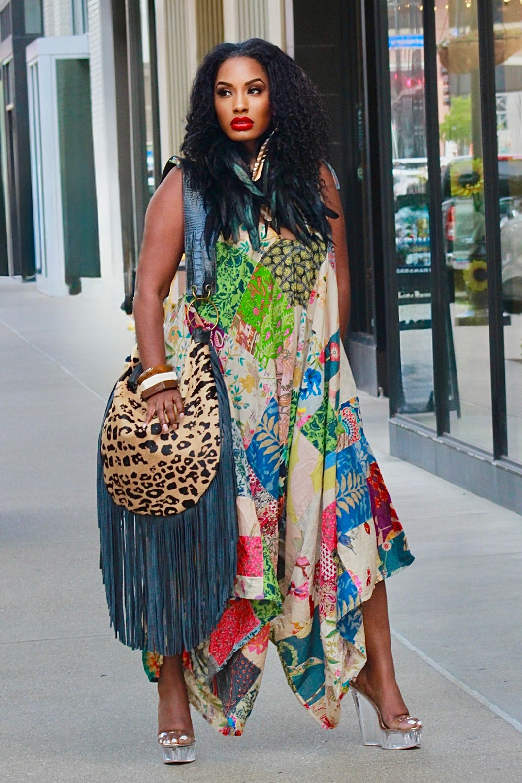 Let Me Patch It Up Harem Printed Jumpsuit