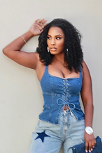 Load image into Gallery viewer, She So Bad Sleeveless Denim Corset