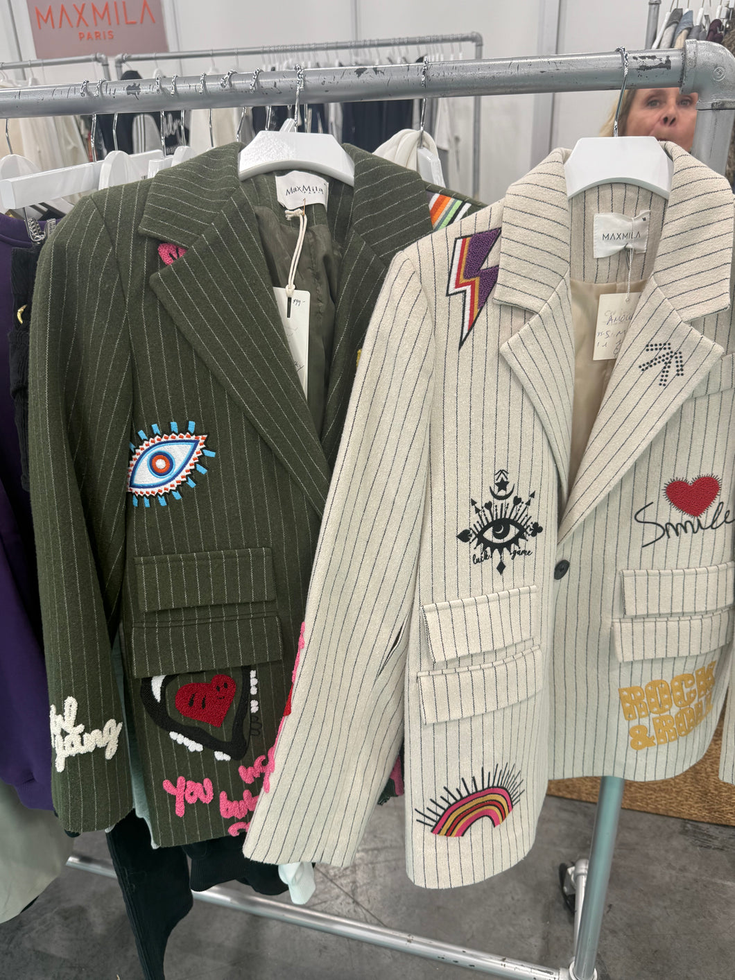 Pre Order Pinstripe Patchwork Blazer- Multiple Colors