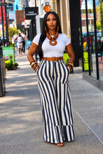 Load image into Gallery viewer, Oversized Wide Leg Stripe Pants