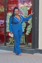 Load image into Gallery viewer, All That Talk Denim Jumpsuit- Curvy Brat