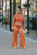 Load image into Gallery viewer, High Waisted Wide Leg Trousers- Chestnut