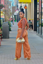 Load image into Gallery viewer, High Waisted Wide Leg Trousers- Chestnut