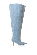 Load image into Gallery viewer, The Captain Thigh High Denim Boot