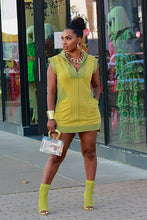 Load image into Gallery viewer, Sporty Zip Up Mini Dress- Caramel