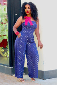 She So Soft Fleece Jumpsuit- Polka