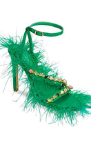 Load image into Gallery viewer, Emerald City Feather Heels