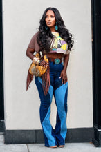 Load image into Gallery viewer, Mixed Denim Flare Jeans