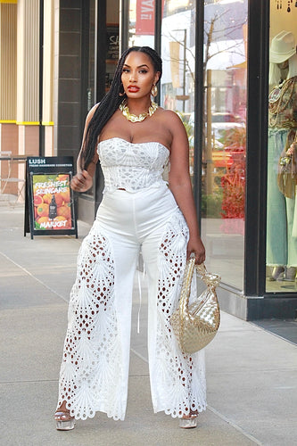 My Eyelet Dream Corset Set- White