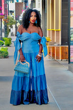 Load image into Gallery viewer, Tie Me Right Palazzo Jumpsuit- Chambray Gradient