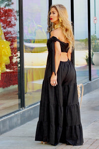 Tie Me Right Palazzo Jumpsuit- Black