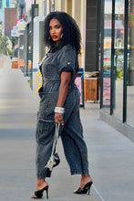 Load image into Gallery viewer, Gotta Rock Out Acid Wash Denim Jumpsuit