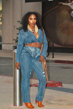 Load image into Gallery viewer, Be That Girl Denim Blazer Set