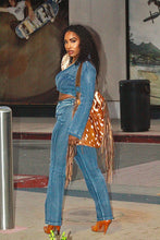 Load image into Gallery viewer, Be That Girl Denim Blazer Set