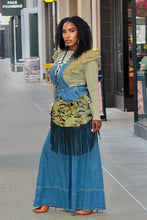 Load image into Gallery viewer, Tie Me Up Wide Leg Denim Overalls