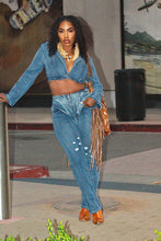Load image into Gallery viewer, Be That Girl Denim Blazer Set
