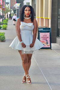 Sitting Pretty Mini Baby Doll Dress - White