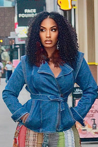 Give Me That Denim Belted Jacket