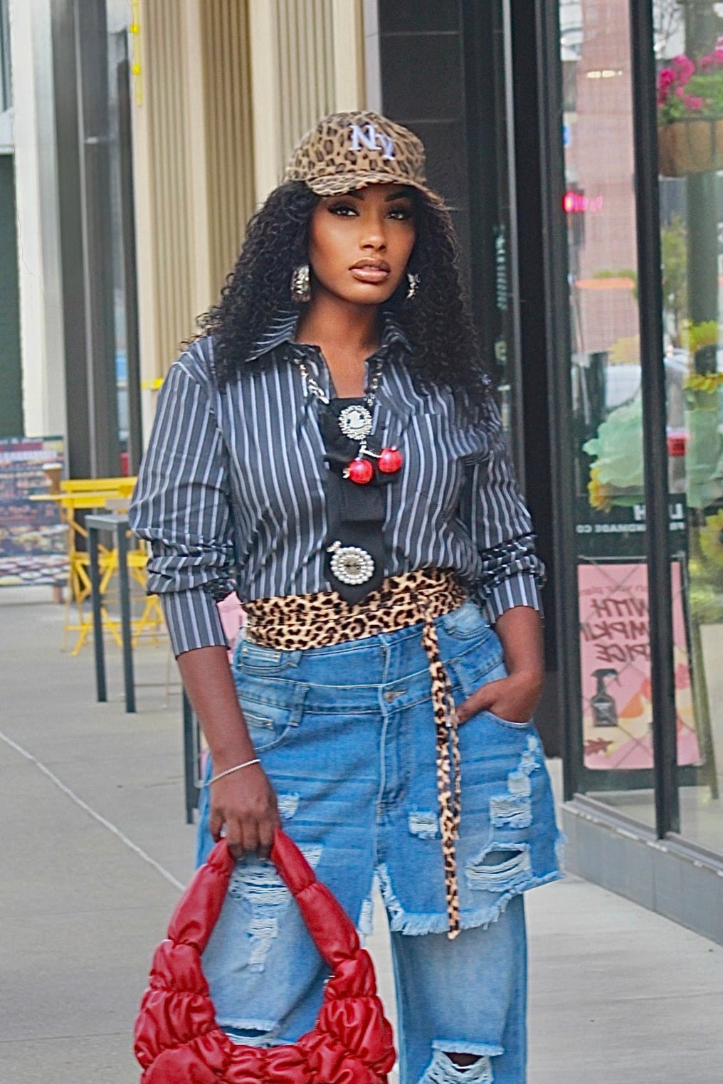 Pinstripe Button Up Top