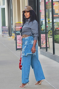 Pinstripe Button Up Top