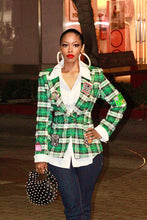 Load image into Gallery viewer, Talk Of The Town Plaid Double Breasted Blazer