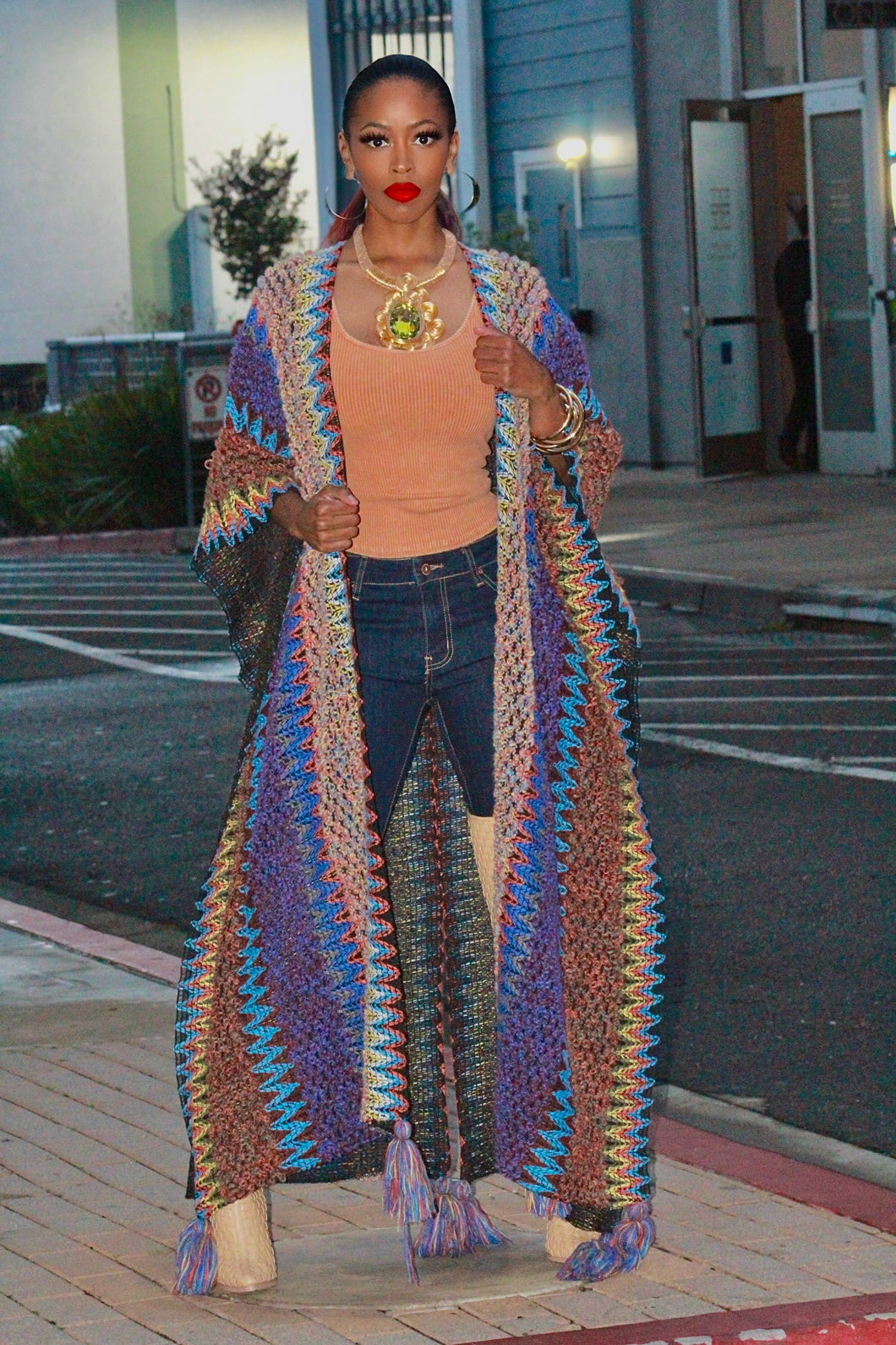 Knit It To Me Oversized Cardigan- Purple