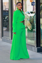 Load image into Gallery viewer, High Waisted Extra Wide Leg Trousers- Kelly Green