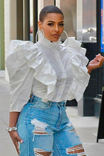 Load image into Gallery viewer, Puff It Up Button Down Top- Ivory