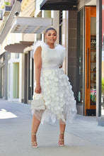 Load image into Gallery viewer, Pretty Petals Tulle Skirt-- White
