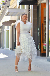 Pretty Petals Tulle Skirt-- White