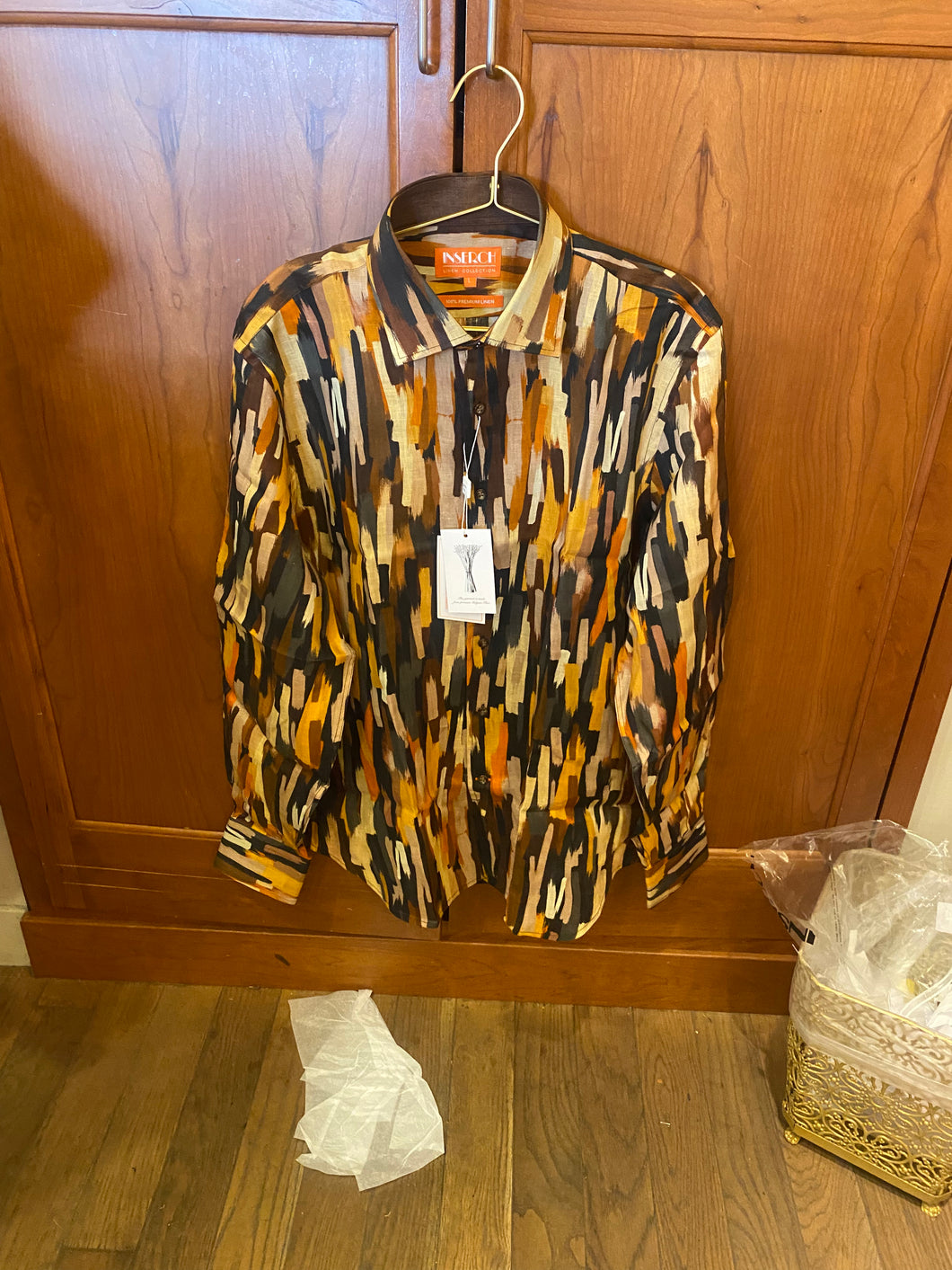 Paint Strokes Linen Button Up- Gentleman