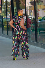 Load image into Gallery viewer, 70s Girl Ruffle Jumpsuit - Printed