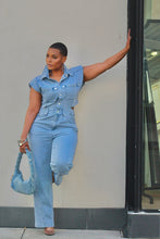 Load image into Gallery viewer, Cut Me Out Denim Jumpsuit