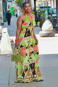 Just Geometrics Halter Jumpsuit