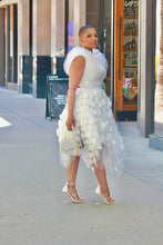 Load image into Gallery viewer, Pretty Petals Tulle Skirt-- White